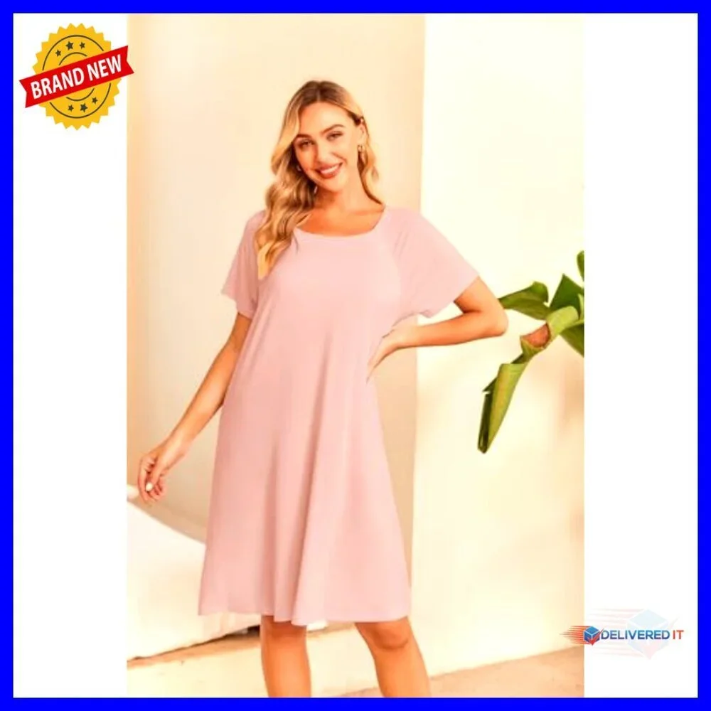 Short Sleeve Maternity Nightgown Nursing Delivery Hospital Gown